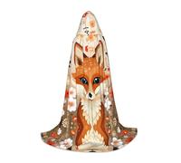 WZYCWB The Fox in the Bush Printed Hooded Cape | Cosplay Costume, Halloween Anime Party Prop - Medium