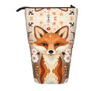 WZYCWB The Fox in The Bush Printed Retractable Pen Holder Suitable for use as a Simple Cosmetic Bag, Wallet, etc.