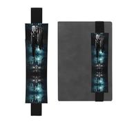 WZYCWB The Ghost in The Night Printed Large-Capacity PVC Pen Holder + Creative Diary Pen Bag Set with Elastic Band Anti-Slip Design