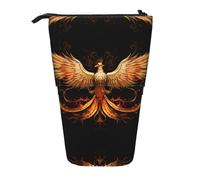 WZYCWB The Golden Phoenix Printed Retractable Pen Holder Suitable for use as a Simple Cosmetic Bag, Wallet, etc.