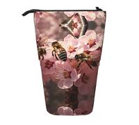 WZYCWB The Hard-Working bee. Printed Retractable Pen Holder Suitable for use as a Simple Cosmetic Bag, Wallet, etc.