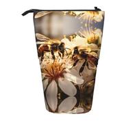 WZYCWB The Honeybee. Printed Retractable Pen Holder Suitable for use as a Simple Cosmetic Bag, Wallet, etc.