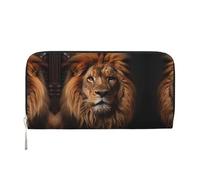 WZYCWB The Lion's Gaze Leather clutch bags zipper wallets and card holders are perfect for travel or daily use, The Lion's Gaze, One Size