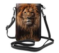 WZYCWB The Lion's Gaze Lightweight leather crossbody phone bag, women's shoulder bag cell phone wallet, travel bag with credit card slots,