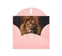 WZYCWB The Lion's Gaze Pink Printed Holiday Cards - Perfect for heartwarming holiday greetings