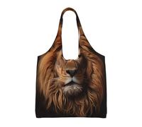 WZYCWB The Lion's Gaze Printed single-shoulder canvas bag, fashionable daily canvas bag, suitable for daily travel and shopping