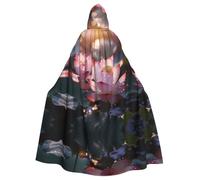 WZYCWB The Lotus in Full Bloom Patterned ball cape, adult extended wizard robe, masquerade costume, carnival theme party dress