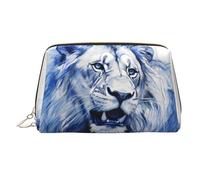 WZYCWB The Majestic Lion. Printed Leather Cosmetic Bag - Stylish and Portable Cosmetic Storage Bag