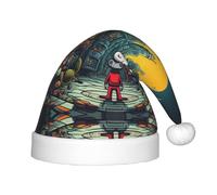 WZYCWB The mechanical city with red figures Patterns Kids' Christmas Party Hats, Soft and Comfortable, Gentle on Skin, Kindergarten Class Party Gifts