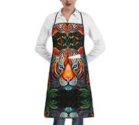 WZYCWB The mighty tiger. A printed kitchen apron with pockets and hem perfect for cooking baking painting and housework