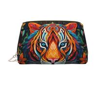 WZYCWB The Mighty Tiger. Printed Leather Cosmetic Bag - Stylish and Portable Cosmetic Storage Bag