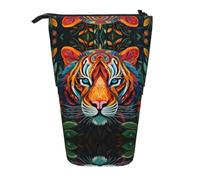 WZYCWB The Mighty Tiger. Printed Retractable Pen Holder Suitable for use as a Simple Cosmetic Bag, Wallet, etc.