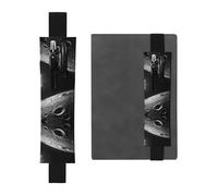 WZYCWB The Moon Printed Large-Capacity PVC Pen Holder + Creative Diary Pen Bag Set with Elastic Band Anti-Slip Design