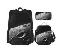 WZYCWB The Moon School Bag + Pencil case + Lunch Bag Combination Backpack Suitable for Everyday Commuting