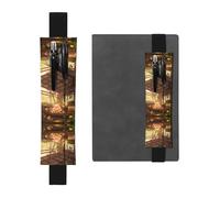 WZYCWB The Pig is Sleeping. Printed Large-Capacity PVC Pen Holder + Creative Diary Pen Bag Set with Elastic Band Anti-Slip Design