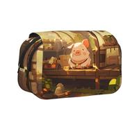 WZYCWB The pig is sleeping. Printing Portable Pencil Case ideal for organizing pens in the office or storing makeup brushes