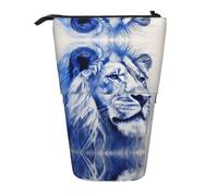 WZYCWB The Silent Lion Printed Retractable Pen Holder Suitable for use as a Simple Cosmetic Bag, Wallet, etc.