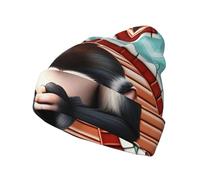 WZYCWB The Silent Monkey This Adult Knitted hat Features a Printed Beanie Perfect for Fall and Winter Providing Warmth and Comfort Black