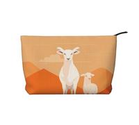 WZYCWB The Standing Lamb Printed Cosmetic Storage Bag, Perfect for Business Trips and Travel.
