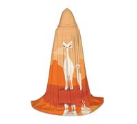 WZYCWB The Standing Lamb Printed Hooded Cape | Cosplay Costume, Halloween Anime Party Prop - Large