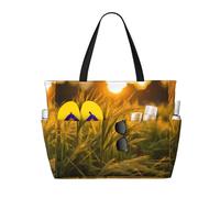 WZYCWB The Sunset Wheat Beach bag large travel bag gym swimming pool zipper storage bag