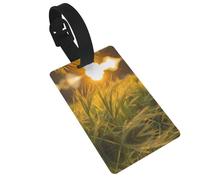 WZYCWB The Sunset Wheat Pattern Luggage Tags - Airplane Travel Accessories, Backpack and Luggage Tags