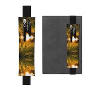 WZYCWB The Sunset Wheat Printed Large-Capacity PVC Pen Holder + Creative Diary Pen Bag Set with Elastic Band Anti-Slip Design