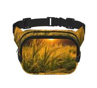 WZYCWB The Sunset Wheat Sports Waist Bag, Trendy and Fashionable Crossbody Bag, Lightweight Travel Small Bag