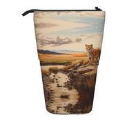 WZYCWB The Tiger is Strong. Printed Retractable Pen Holder Suitable for use as a Simple Cosmetic Bag, Wallet, etc.