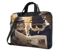 WZYCWB The two cool cats. 15.6 inch Print Laptop Crossbody Bag/Briefcase, Suitable for Daily Office Use and Business Travel