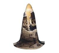 WZYCWB The two cool cats. Printed Hooded Cape | Cosplay Costume, Halloween Anime Party Prop - Medium