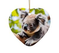 WZYCWB This Heart Shape ceramic Christmas tree A little koala printed with a pattern is perfect for winter Christmas party and home decor.