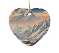 WZYCWB This Heart Shape ceramic Christmas tree Alpine Dawn printed with a pattern is perfect for winter Christmas party and home decor.