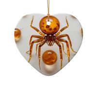 WZYCWB This Heart Shape ceramic Christmas tree Amber Fossil Spider printed with a pattern is perfect for winter Christmas party and home decor.