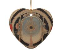 WZYCWB This Heart Shape ceramic Christmas tree Ancient Circle Pattern printed with a pattern is perfect for winter Christmas party and home decor.