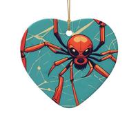 WZYCWB This Heart Shape ceramic Christmas tree Ancient Spider printed with a pattern is perfect for winter Christmas party and home decor.