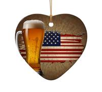 WZYCWB This Heart Shape ceramic Christmas tree Beer picture exaggerated printed with a pattern is perfect for winter Christmas party and home decor.