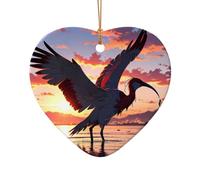 WZYCWB This Heart Shape ceramic Christmas tree Birds flying by the sea printed with a pattern is perfect for winter Christmas party and home decor.