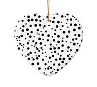 WZYCWB This Heart Shape ceramic Christmas tree Black And White Polka Dot printed with a pattern is perfect for winter Christmas party and home decor.