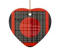 WZYCWB This Heart Shape ceramic Christmas tree Block structure printed with a pattern is perfect for winter Christmas party and home decor.