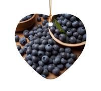 WZYCWB This Heart Shape ceramic Christmas tree blueberry pulp printed with a pattern is perfect for winter Christmas party and home decor.
