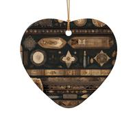 WZYCWB This Heart Shape ceramic Christmas tree Bohemian style printed with a pattern is perfect for winter Christmas party and home decor.