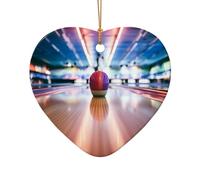 WZYCWB This Heart Shape ceramic Christmas tree bowling ball printed with a pattern is perfect for winter Christmas party and home decor.