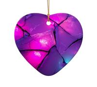 WZYCWB This Heart Shape ceramic Christmas tree Broken Ground printed with a pattern is perfect for winter Christmas party and home decor.