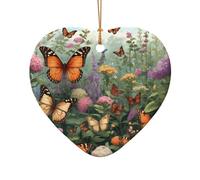 WZYCWB This Heart Shape ceramic Christmas tree Butterfly Swarm printed with a pattern is perfect for winter Christmas party and home decor.