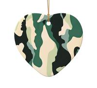 WZYCWB This Heart Shape ceramic Christmas tree Camouflage printed with a pattern is perfect for winter Christmas party and home decor.