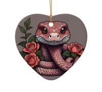 WZYCWB This Heart Shape ceramic Christmas tree cartoon line snake printed with a pattern is perfect for winter Christmas party and home decor.