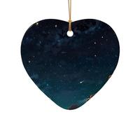 WZYCWB This Heart Shape ceramic Christmas tree cartoon Starry Sky printed with a pattern is perfect for winter Christmas party and home decor.