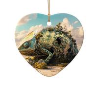 WZYCWB This Heart Shape ceramic Christmas tree Chameleon Model printed with a pattern is perfect for winter Christmas party and home decor.