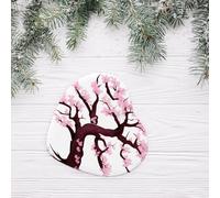 WZYCWB This Heart Shape ceramic Christmas tree Cherry Blossoms Tree printed with a pattern is perfect for winter Christmas party and home decor.
